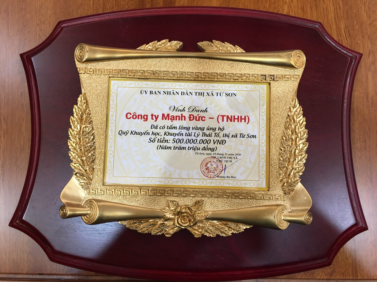Vinh danh – Quỹ Khuyến học, khuyến tài Lý Thái Tổ